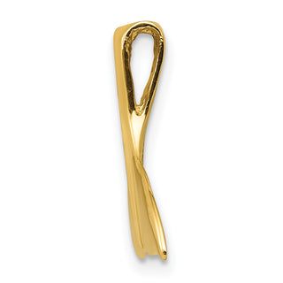 Mens 14k Yellow Gold 3-D Polished Whale Tail Slide
