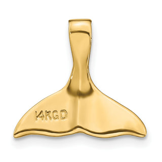 Mens 14k Yellow Gold 3-D Polished Whale Tail Slide