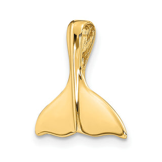 Mens 14k Yellow Gold 3-D Polished Whale Tail Slide