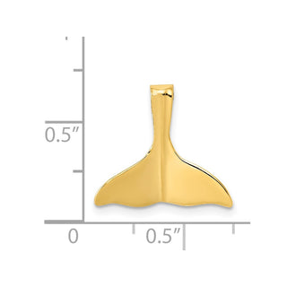 Mens 14k Yellow Gold 3-D Polished Whale Tail Slide