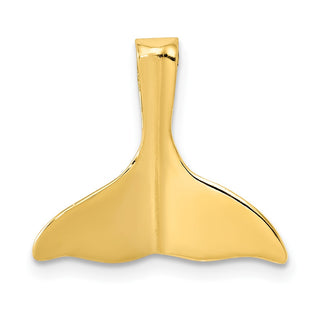 Mens 14k Yellow Gold 3-D Polished Whale Tail Slide