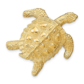 14k Yellow Gold Sea Turtle Slide Pendant D2857