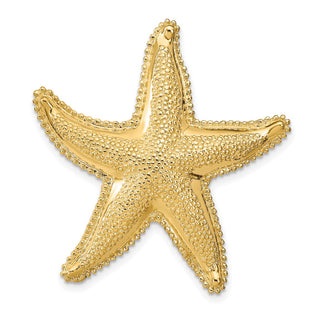 14k Yellow Gold Textured Fits Up To 6mm and 8mm Starfish Slide Pendant