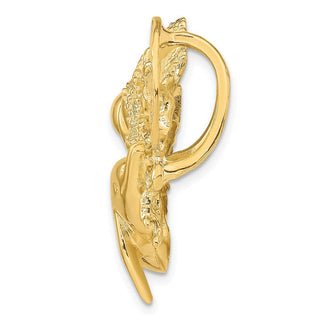 14k Yellow Gold Dolphin and Shell Cluster Slide
