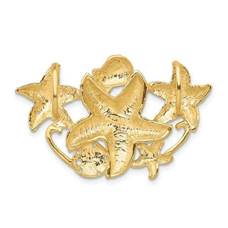 14k Yellow Gold Starfish Cluster Slide