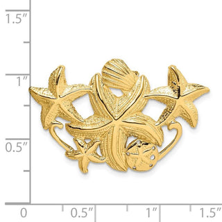 14k Yellow Gold Starfish Cluster Slide