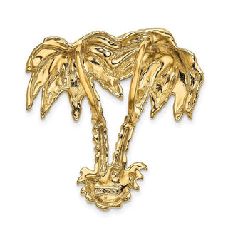 14k Yellow Gold Double Palm Tree Slide D2883