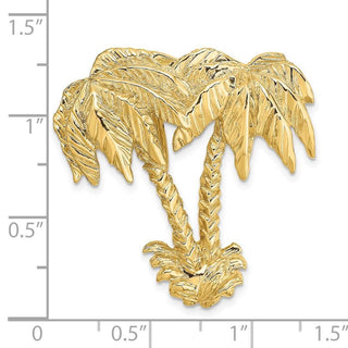 14k Yellow Gold Double Palm Tree Slide D2883