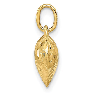14k Yellow Gold Diamond-cut Puffed Heart Charm D2887