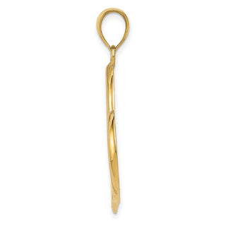 14k Yellow Gold Polished Dangling Heart Pendant D2891