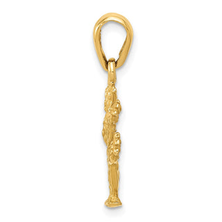 14k Yellow Gold 3-D Cactus Pendant