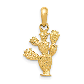 14k Yellow Gold 3-D Cactus Pendant