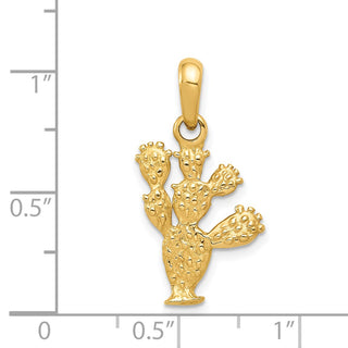 14k Yellow Gold 3-D Cactus Pendant