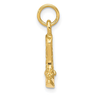 14k Yellow Gold 3-D Cowboy Boot Pendant