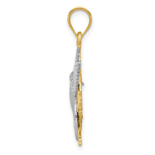 14k Yellow and White Gold Hummingbird Pendant