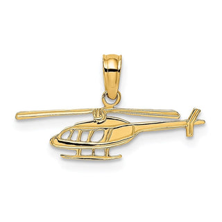 14k Yellow Gold Helicopter Pendant