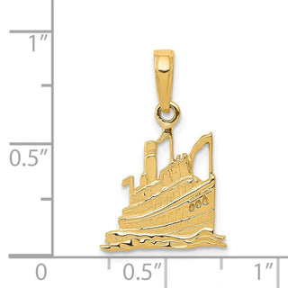 14k Yellow Gold Cruise Ship Pendant D2966