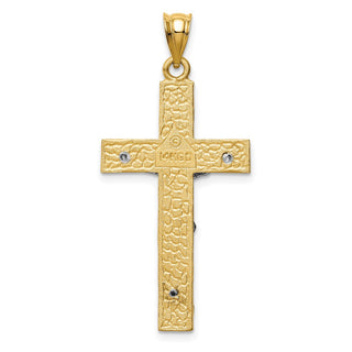 14k Yellow and White Gold Inri Latin Crucifix Pendant D31