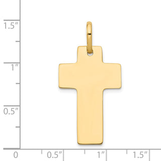 14K Yellow Gold Polished Cross Charm D3137