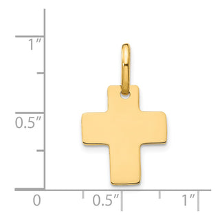 14K Yellow Gold Polished Cross Charm D3138