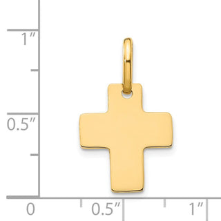 14K Yellow Gold Polished Cross Charm D3138