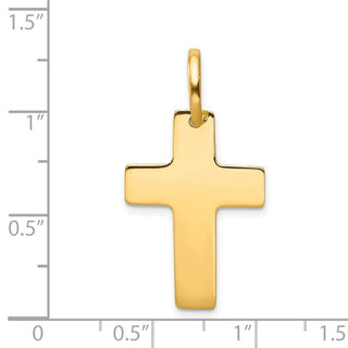 14K Yellow Gold Polished Cross Charm D3139