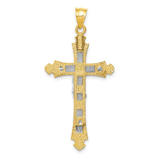 14k Yellow and White Gold Crucifix Pendant D32