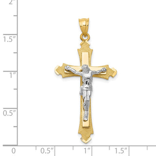 14k Yellow and White Gold Crucifix Pendant D32