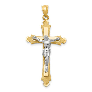 14k Yellow and White Gold Crucifix Pendant D32
