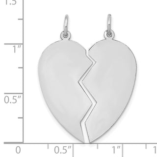 14K White Gold 2 piece Heart Pendant