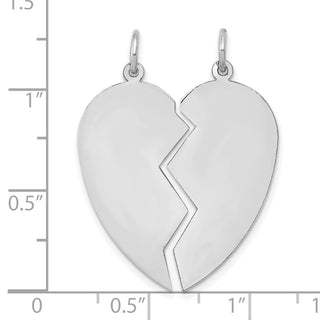 14K White Gold 2 piece Heart Charm