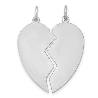 14K White Gold 2 piece Heart Pendant