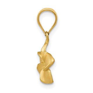 14k Yellow Gold Plumeria Floral Pendant D330