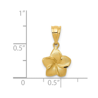 14k Yellow Gold Plumeria Floral Pendant D330
