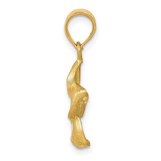 14k Yellow Gold Plumeria Floral Pendant D331