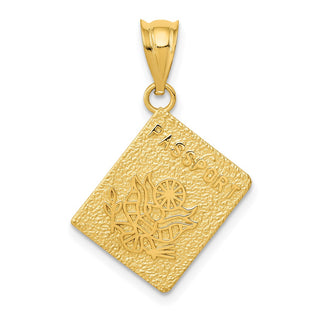 14k Yellow Gold Passport Pendant D3316