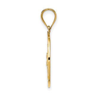 14k Yellow Gold Fancy Filigree / Diamond-cut Pendant