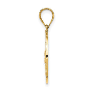 14k Yellow Gold Fancy Filigree / Diamond-cut Pendant