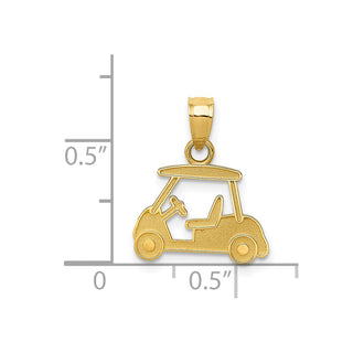 14k Yellow Gold Golf Cart Pendant