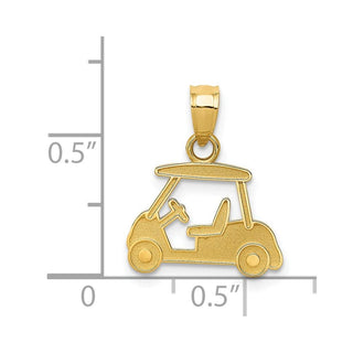 14k Yellow Gold Golf Cart Pendant