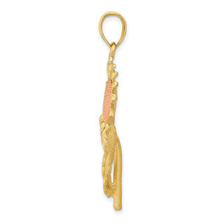 14k Yellow and Rose Gold Diamond-cut Sunflower Pendant