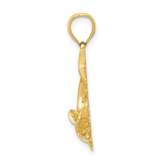 14k Yellow Gold Shark Pendant D3412