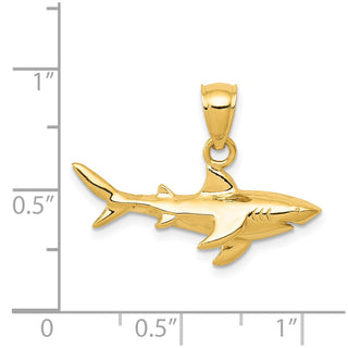 14k Yellow Gold Shark Pendant D3413