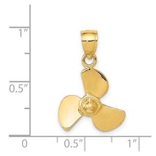 14k Yellow Gold Propeller Pendant D3420