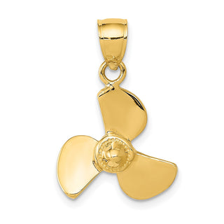 14k Yellow Gold Propeller Pendant D3420