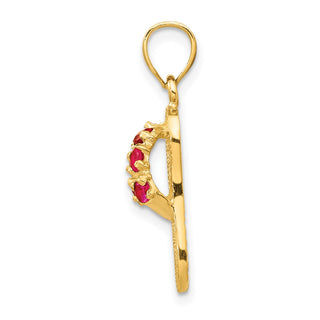 14k Yellow Gold January/CZ Simulated Birthstone Flip Flop Pendant