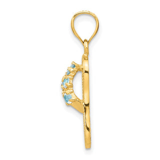14k Yellow Gold March/CZ Simulated Birthstone Flip Flop Pendant