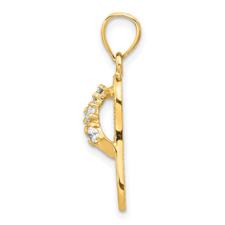 14k Yellow Gold April/CZ Simulated Birthstone Flip Flop Pendant