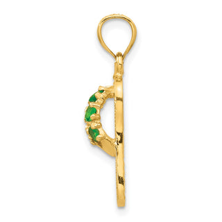14k Yellow Gold May/CZ Simulated Birthstone Flip Flop Pendant