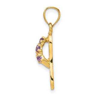 14k Yellow Gold June/CZ Simulated Birthstone Flip Flop Pendant